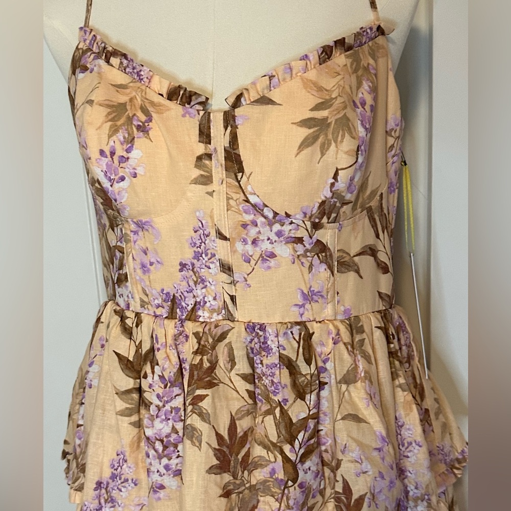 House of Harlow 1960 Boho Floral Tiered Midi Dress Size Medium NWT - Picture 2 of 4